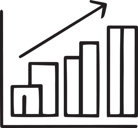 Black line Financial growth increase icon isolated on white background. Increasing revenue. Vector Illustrationのイラスト素材