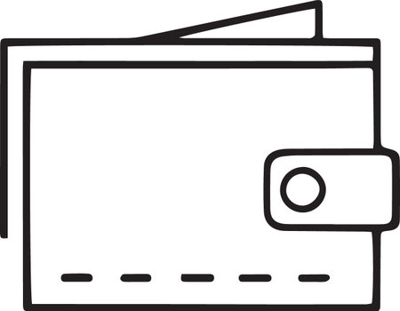 Black line Wallet icon isolated on white background. Purse icon. Cash savings symbol. Vector Illustrationのイラスト素材