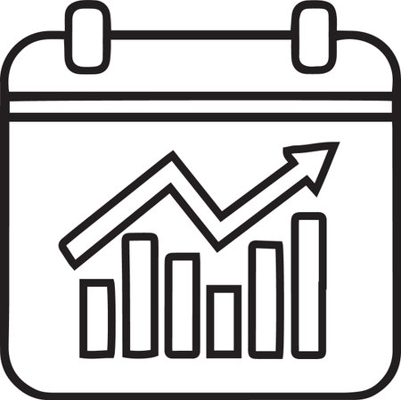 Black line Pie chart infographic icon isolated on white background. Diagram chart sign. Vector Illustrationのイラスト素材