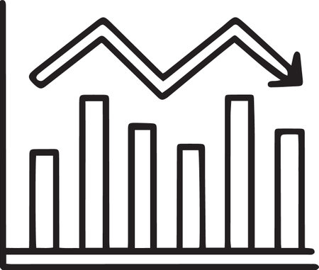 Black line Financial growth increase icon isolated on white background. Increasing revenue. Vector Illustrationのイラスト素材