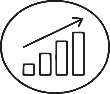 Black line Financial growth increase icon isolated on white background. Increasing revenue. Vector Illustrationのイラスト素材