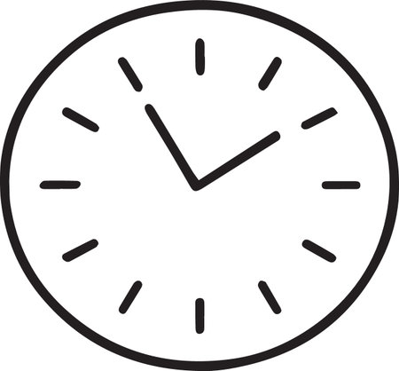 Black Clock icon isolated on white background. Time symbol. Vector Illustrationのイラスト素材
