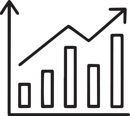 Black line Financial growth increase icon isolated on white background. Increasing revenue. Vector Illustrationのイラスト素材