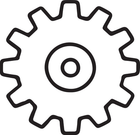 Black line Gear icon isolated on white background. Cogwheel gear settings sign. Cog symbol. Vector Illustrationのイラスト素材