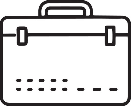 Black line Briefcase icon isolated on white background. Business case sign. Business portfolio. Vector Illustrationのイラスト素材