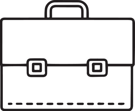 Black line Briefcase icon isolated on white background. Business case sign. Business portfolio. Vector Illustrationのイラスト素材