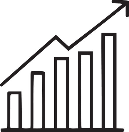 Black line Financial growth increase icon isolated on white background. Increasing revenue. Vector Illustrationのイラスト素材