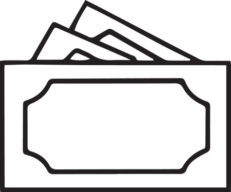 Black line Cinema ticket icon isolated on white background. Vector Illustrationのイラスト素材