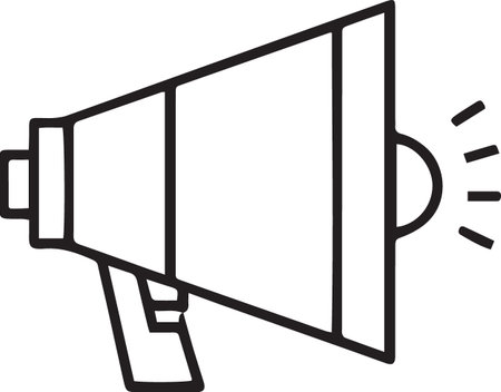 Black line Megaphone icon isolated on white background. Speaker sign. Vector Illustrationのイラスト素材