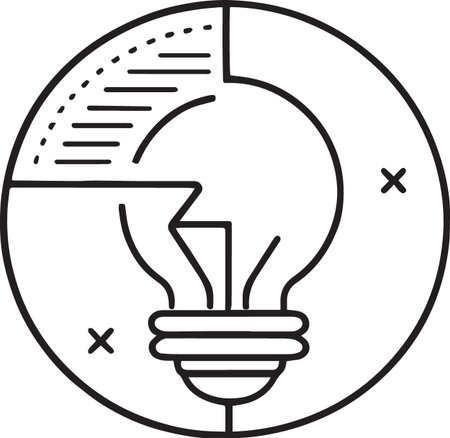 Black line Light bulb icon isolated on white background. Idea symbol. Vector Illustrationのイラスト素材