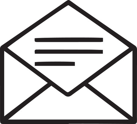 Black Envelope icon isolated on white background. Email message letter symbol. Vector Illustrationのイラスト素材