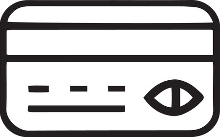 Black line Credit card icon isolated on white background. Online payment. Cash withdrawal. Financial operations. Shopping sign. Vector Illustrationのイラスト素材