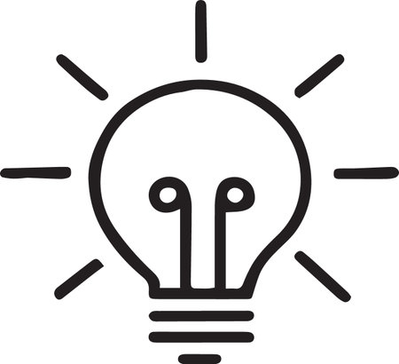 Black line Light bulb with concept of idea icon isolated on white background. Energy and idea symbol. Inspiration concept. Vector Illustrationのイラスト素材
