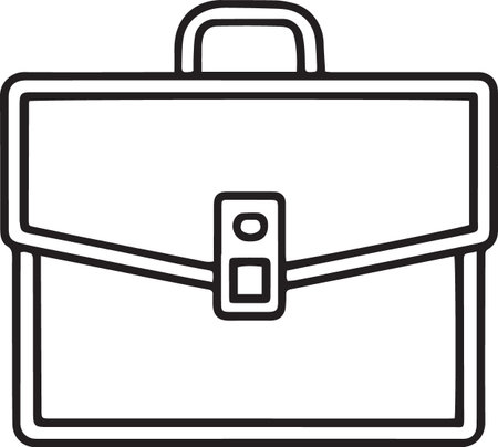 Black line Briefcase icon isolated on white background. Business case sign. Business portfolio. Vector Illustrationのイラスト素材