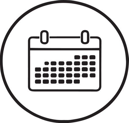 Vector Calendar Icon - Day of the month. Black and white design.のイラスト素材