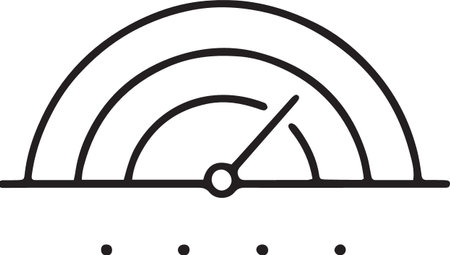 Black line Speedometer icon isolated on white background. Vector Illustrationのイラスト素材