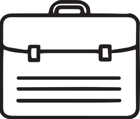 Black line Briefcase icon isolated on white background. Business case sign. Business portfolio. Vector Illustrationのイラスト素材