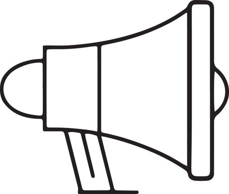 Black line Megaphone icon isolated on white background. Speaker sign. Vector Illustrationのイラスト素材
