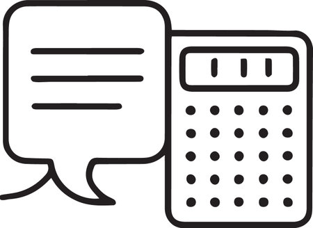 Black line Calculator icon isolated on white background. Accounting symbol. Business calculations mathematics education and finance. Vector Illustrationのイラスト素材