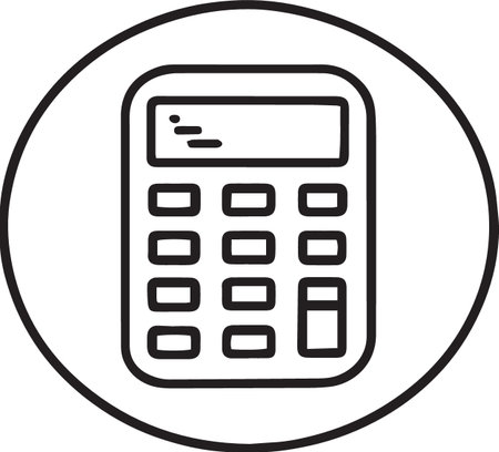 Black line Calculator icon isolated on white background. Accounting symbol. Business calculations mathematics education and finance. Vector Illustrationのイラスト素材