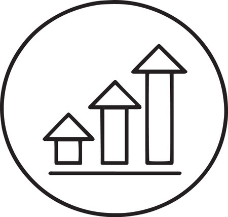 Black line Financial growth icon isolated on white background. Increasing revenue. Vector Illustrationのイラスト素材