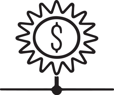 Black line Price tag with dollar icon isolated on white background. Badge for price. Promo tag discount. Vector Illustrationのイラスト素材