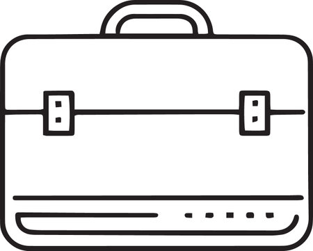 Black line Briefcase icon isolated on white background. Business case sign. Business portfolio. Vector Illustrationのイラスト素材