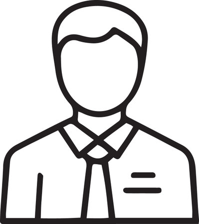Black line Businessman icon isolated on white background. Vector Illustrationのイラスト素材