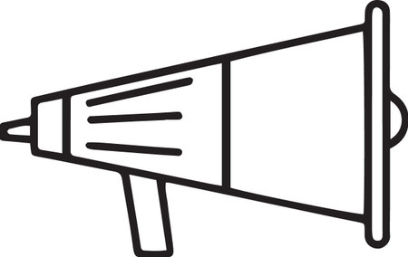 Black line Megaphone icon isolated on white background. Speaker sign. Vector Illustrationのイラスト素材