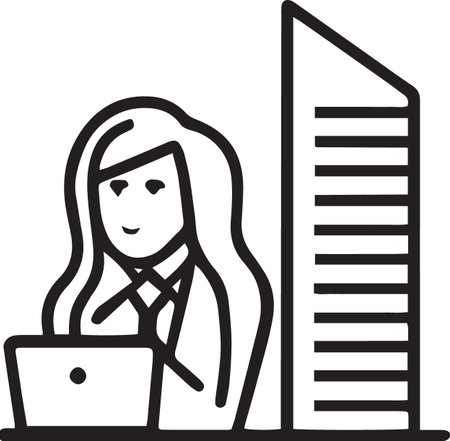 Business Line Icon â Minimal Corporate Finance Symbol Vectorのイラスト素材