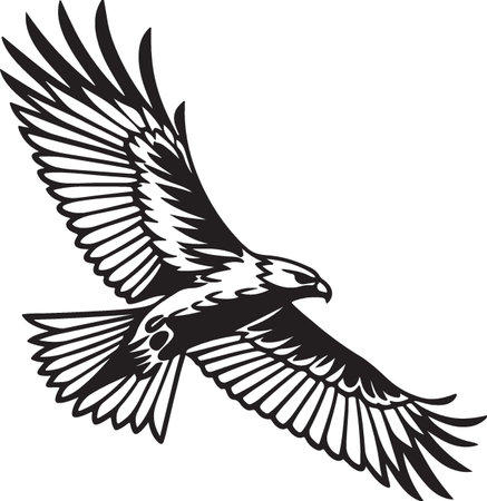 Eagle.Vector illustration ready for vinyl cutting. Isolated on white background.のイラスト素材