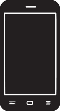 Black line Smartphone icon isolated on white background. Vector Illustrationのイラスト素材