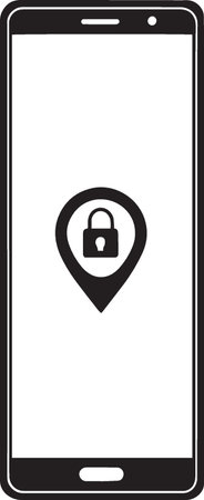 Smartphone with padlock icon. Mobile security concept. Vector illustrationのイラスト素材