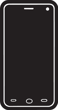 Smartphone with blank screen isolated on white background. Vector illustration.のイラスト素材