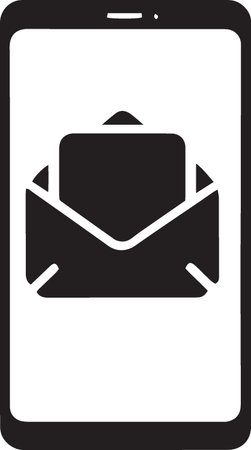 Black Envelope icon isolated on white background. Email message letter symbol. Vector Illustrationのイラスト素材