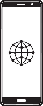 smartphone with social network on the screen isolated on a white backgroundのイラスト素材