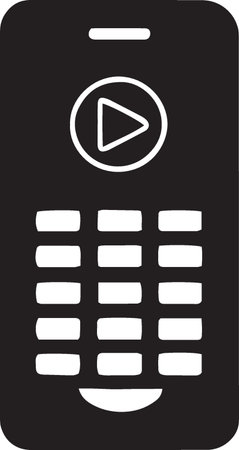 Black Online play video icon isolated on white background. Film strip with play sign. Vector Illustrationのイラスト素材