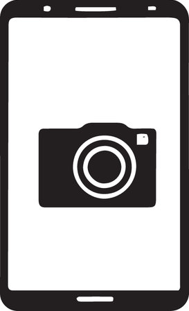 Smartphone with camera icon isolated on white background. Vector Illustrationのイラスト素材