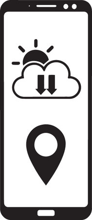 smartphone with cloud computing icon isolated on white background, vector illustrationのイラスト素材