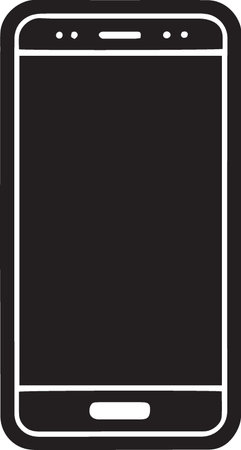 Smartphone with blank screen isolated on white background. Vector illustration.のイラスト素材