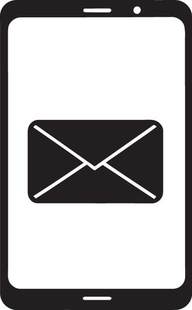 Black Envelope icon isolated on white background. Email message letter symbol. Vector Illustrationのイラスト素材