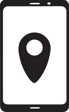 Black Map pointer with location icon isolated on white background. Vector Illustrationのイラスト素材