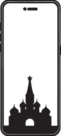 Smartphone with the image of the Kremlin on a white background.のイラスト素材