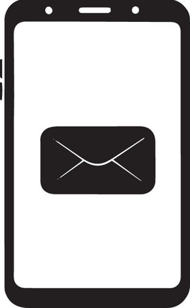 Smartphone with envelope icon isolated on white background. Vector Illustrationのイラスト素材