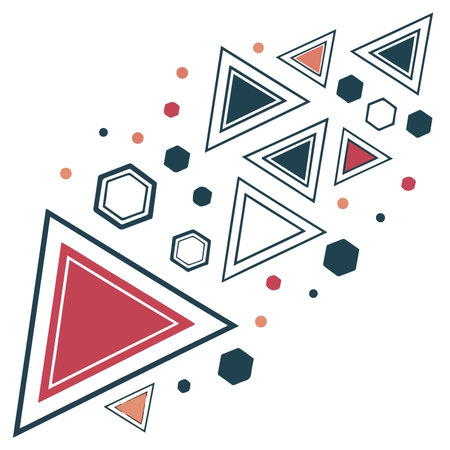 Abstract geometric background with triangles, dots and lines. Vector illustration.のイラスト素材