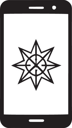 Black Compass icon isolated on white background. Windrose navigation symbol. Wind rose sign. Vector Illustrationのイラスト素材