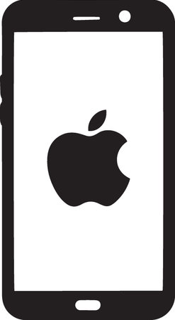 Black Smartphone with apple icon isolated on white background. Vector Illustrationのイラスト素材