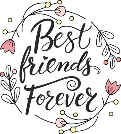Best friends forever. Hand lettering for your design. Vector illustrationのイラスト素材