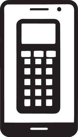 Black Mobile phone icon isolated on white background. Vector Illustration.のイラスト素材