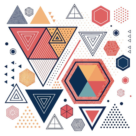 Abstract geometric background with triangles and hexagons. Vector graphic illustration.のイラスト素材